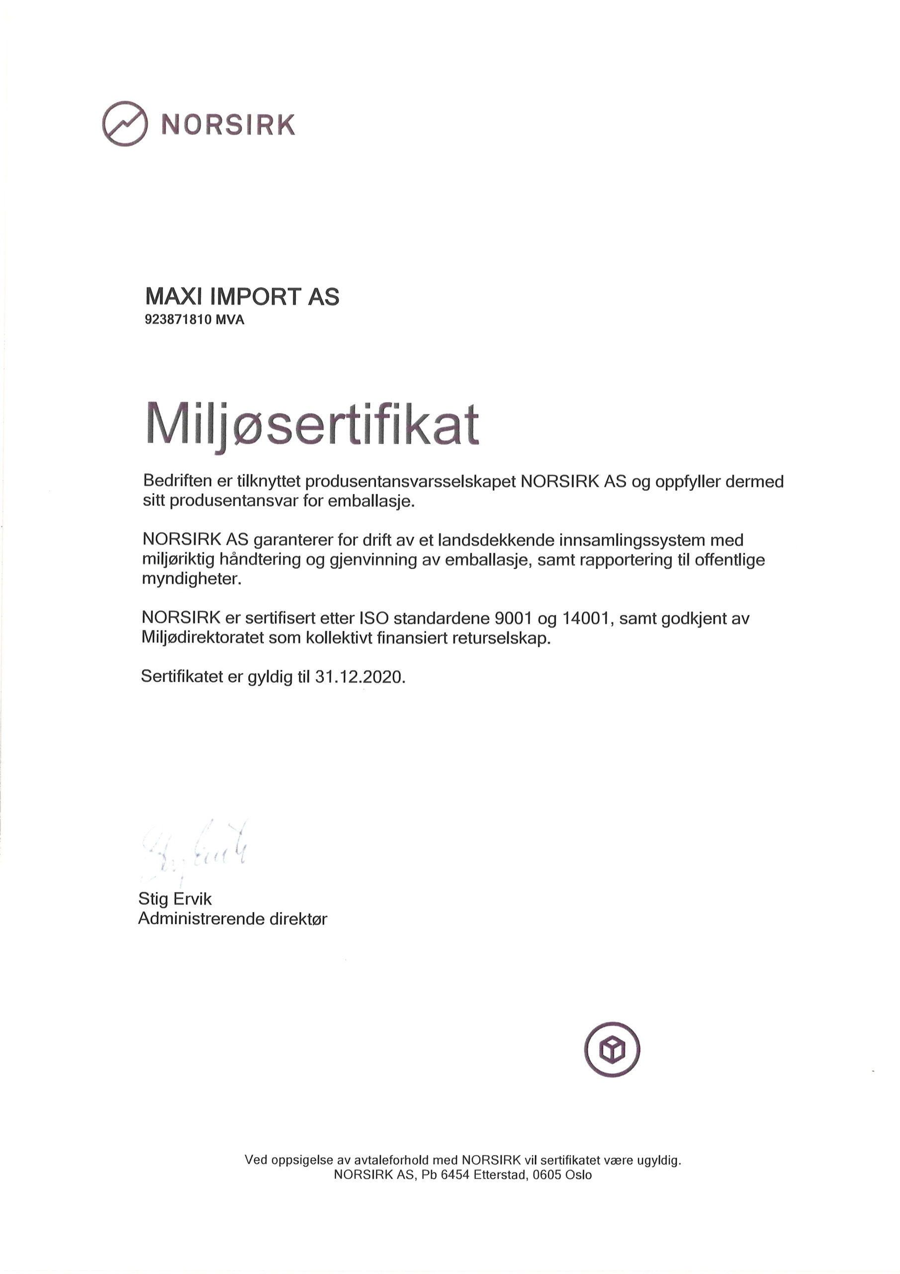 Featured image for “Godkjent returselskap – Miljøsertifikat”